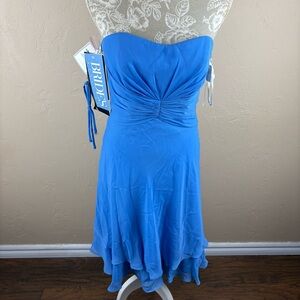 NWT Jordan Bridesmaid Dress Light Blue Strapless Short Women’s size 6 A856TT